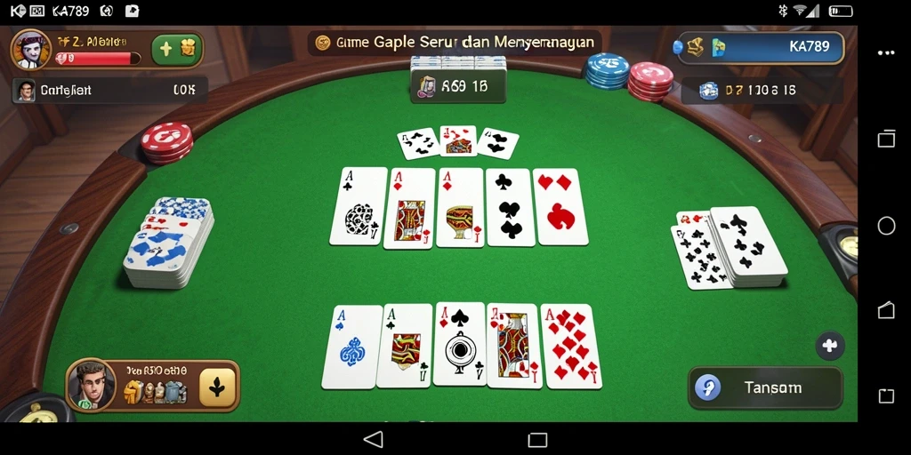 Screenshot KA789 menampilkan suasana permainan Gaple yang seru dan interaktif.