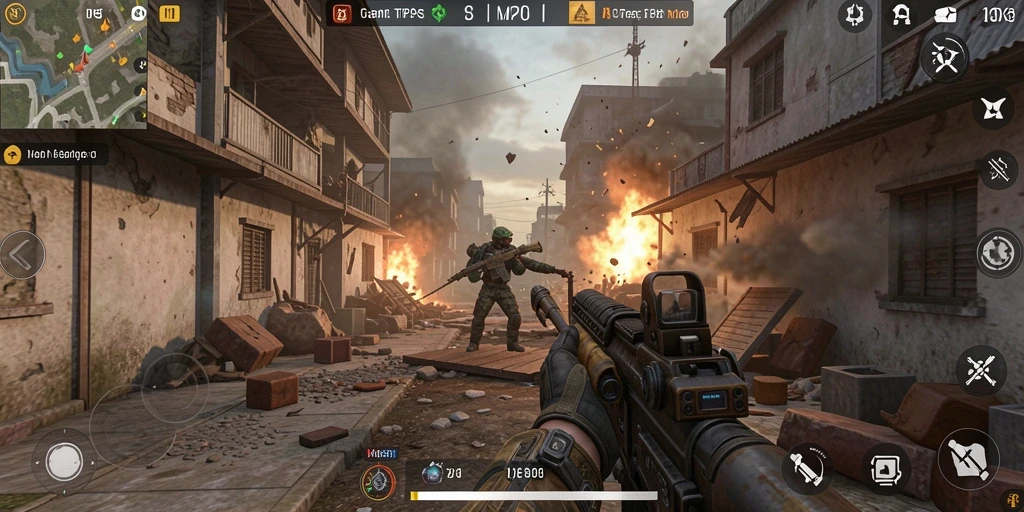 Tampilan gameplay menegangkan dari MPO08 dengan aksi yang cepat dan dinamis.