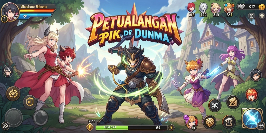 Screenshot gameplay PP7 menampilkan pertarungan karakter Anime yang menegangkan.
