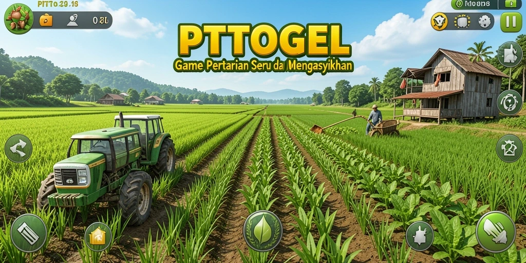 Tampilan gameplay PTTOGEL dengan kebun yang subur dan aktif.
