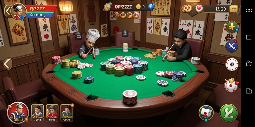 Screenshot gameplay RPZZZ yang penuh aksi QiuQiu.
