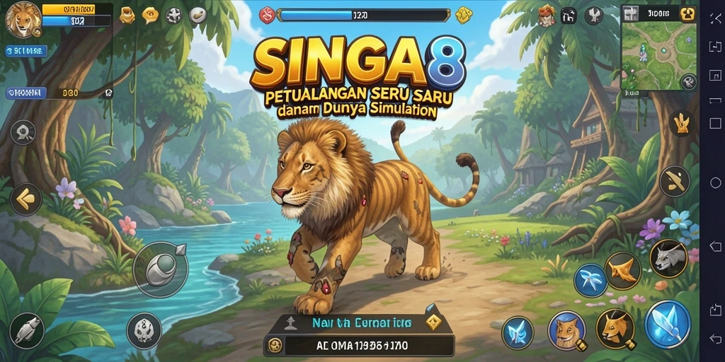 Tampilan gameplay SINGA8 yang menarik dan interaktif.